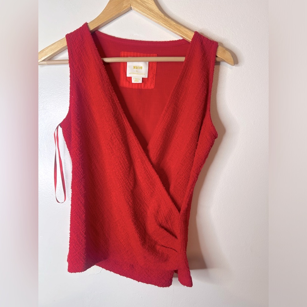 Maeve by Anthropologie red sleeveless blouse